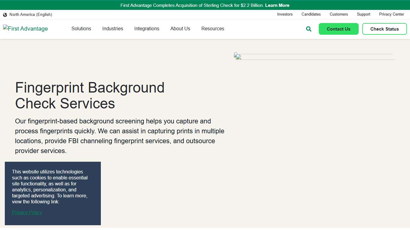 Fingerprint Background Check Services First Advantage