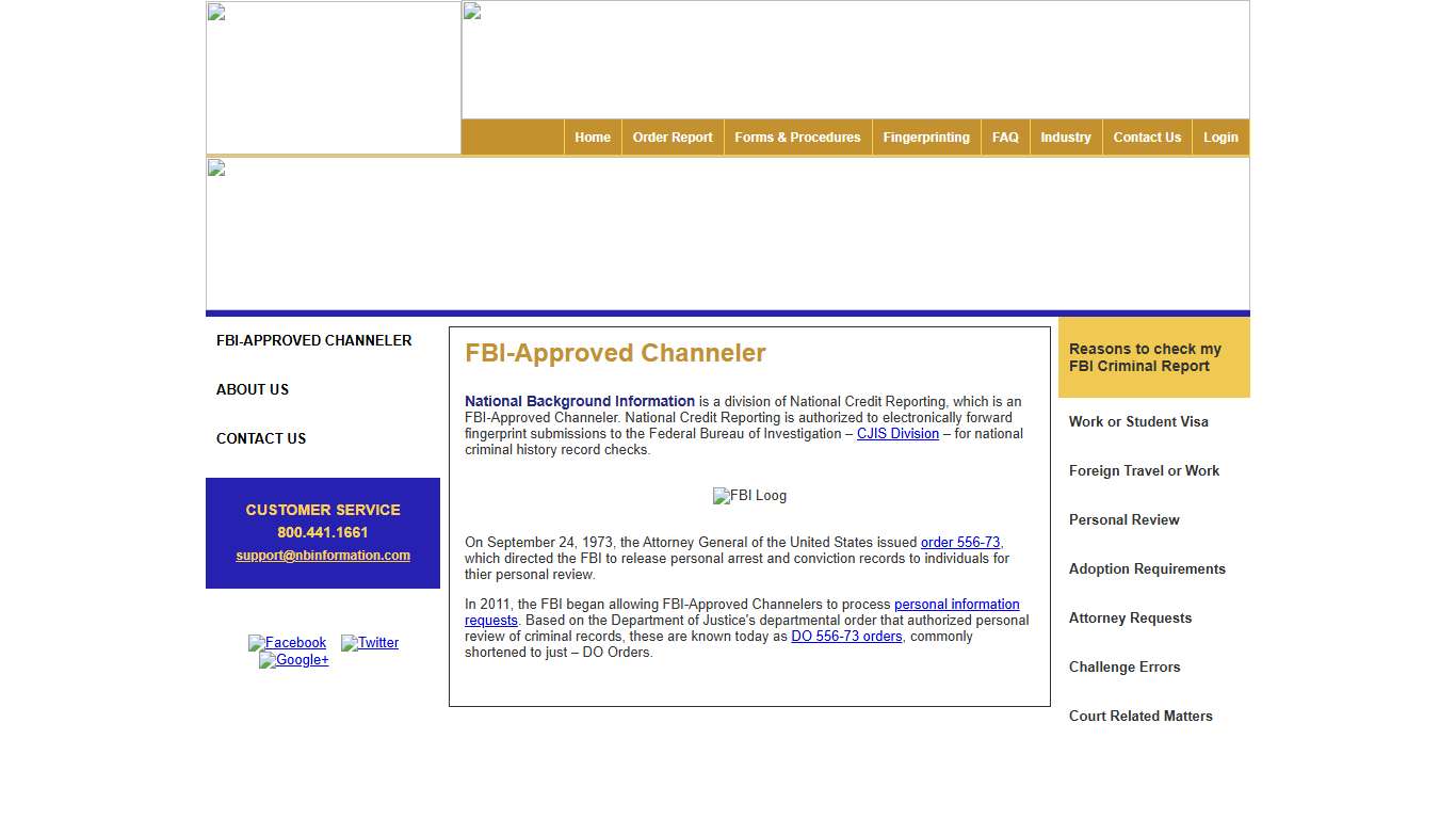 National Background Information - FBI-Approved Channeler